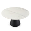 TARANO ROUND MARBLE / BLACK OAK DINING TABLE