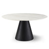 TARANO ROUND MARBLE / BLACK OAK DINING TABLE